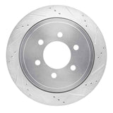 Dynamic Friction 2002-2006 Ford Expedition Rear Right Drilled & Slotted Silver Brake Rotor by Dynamic Friction Company 631-54181R