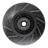 Dynamic Friction 2004-2006 Ford E-20150 Front Right Drilled & Slotted Silver Brake Rotor by Dynamic Friction Company 631-54191R