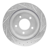 Dynamic Friction 2004-2006 Ford E-20150 Rear Left Drilled & Slotted Silver Brake Rotor by Dynamic Friction Company 631-54192L