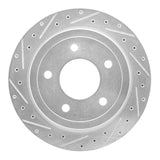 Dynamic Friction 2004-2006 Ford E-20150 Rear Left Drilled & Slotted Silver Brake Rotor by Dynamic Friction Company 631-54192L