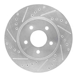 Dynamic Friction 2005-2012 Ford Escape Front Left Drilled & Slotted Silver Brake Rotor by Dynamic Friction Company 631-54193L