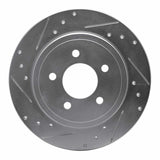 Dynamic Friction 2005-2008 Ford Escape Rear Left Drilled & Slotted Silver Brake Rotor by Dynamic Friction Company 631-54194L