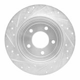 Dynamic Friction 2005-2008 Ford Escape Rear Right Drilled & Slotted Silver Brake Rotor by Dynamic Friction Company 631-54194R