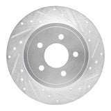 Dynamic Friction 2005-2008 Ford Escape Rear Right Drilled & Slotted Silver Brake Rotor by Dynamic Friction Company 631-54194R