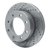 Dynamic Friction 2005-2012 Ford F-350 Super Duty 4WD Front Left Drilled & Slotted Silver Brake Rotor by Dynamic Friction Company 631-54196L