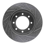 Dynamic Friction 2005-2012 Ford F-350 Super Duty 4WD Front Left Drilled & Slotted Silver Brake Rotor by Dynamic Friction Company 631-54196L