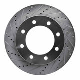 Dynamic Friction 2005-2012 Ford F-350 Super Duty 4WD Front Left Drilled & Slotted Silver Brake Rotor by Dynamic Friction Company 631-54196L