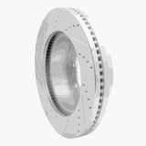 Dynamic Friction 2005-2012 Ford F-350 Super Duty 4WD Front Right Drilled & Slotted Silver Brake Rotor by Dynamic Friction Company 631-54196R