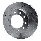 Dynamic Friction 2005-2016 Ford F550 Super Duty Front Left Drilled & Slotted Silver Brake Rotor by Dynamic Friction Company 631-54197L