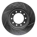 Dynamic Friction 2005-2016 Ford F550 Super Duty Front Left Drilled & Slotted Silver Brake Rotor by Dynamic Friction Company 631-54197L