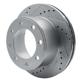 Dynamic Friction 2005-2012 Ford F-250 4WD (Super Duty) Rear Left Drilled & Slotted Silver Brake Rotor by Dynamic Friction Company 631-54199L
