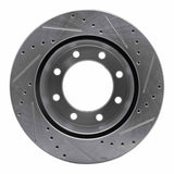 Dynamic Friction 2005-2012 Ford F-250 4WD (Super Duty) Rear Left Drilled & Slotted Silver Brake Rotor by Dynamic Friction Company 631-54199L