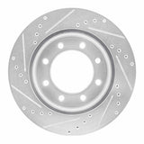 Dynamic Friction 2005-2012 Ford F-350 Super Duty 4WD Rear Right Drilled & Slotted Silver Brake Rotor by Dynamic Friction Company 631-54199R