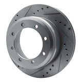 Dynamic Friction 2005-2012 Ford F-350 Super Duty 2WD Rear Left Drilled & Slotted Silver Brake Rotor by Dynamic Friction Company 631-54200L