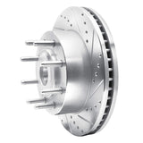 Dynamic Friction 2005-2007 Ford F-250 2WD (Super Duty) Front Right Drilled & Slotted Silver Brake Rotor by Dynamic Friction Company 631-54201R