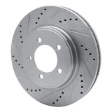 Dynamic Friction 2006-2010 Ford Explorer Sport Trac Front Left Drilled & Slotted Silver Brake Rotor by Dynamic Friction Company 631-54203L