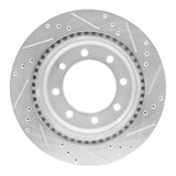 Dynamic Friction 2008-2025 Ford E-250 Rear Left Drilled & Slotted Silver Brake Rotor by Dynamic Friction Company 631-54208L