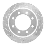Dynamic Friction 2008-2025 Ford E-250 Rear Left Drilled & Slotted Silver Brake Rotor by Dynamic Friction Company 631-54208L