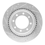 Dynamic Friction 2008-2025 Ford E-250 Rear Right Drilled & Slotted Silver Brake Rotor by Dynamic Friction Company 631-54208R
