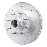 Dynamic Friction 2008-2025 Ford E-20150 Front Left Drilled & Slotted Silver Brake Rotor by Dynamic Friction Company 631-54209L