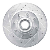 Dynamic Friction 2008-2025 Ford E-20150 Front Left Drilled & Slotted Silver Brake Rotor by Dynamic Friction Company 631-54209L