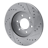 Dynamic Friction 2009 Ford F-150 RWD Front Left Drilled & Slotted Silver Brake Rotor by Dynamic Friction Company 631-54215L