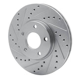 Dynamic Friction 2010-2013 Ford Transit Connect Front Left Drilled & Slotted Silver Brake Rotor by Dynamic Friction Company 631-54217L