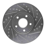 Dynamic Friction 2010-2013 Ford Transit Connect Front Left Drilled & Slotted Silver Brake Rotor by Dynamic Friction Company 631-54217L