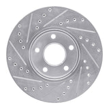 Dynamic Friction 2010-2013 Ford Transit Connect Front Right Drilled & Slotted Silver Brake Rotor by Dynamic Friction Company 631-54217R