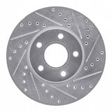 Dynamic Friction 2010-2013 Ford Transit Connect Front Right Drilled & Slotted Silver Brake Rotor by Dynamic Friction Company 631-54217R