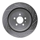 Dynamic Friction 2013-2019 Ford Taurus (Excl SHO) Rear Left Drilled & Slotted Silver Brake Rotor by Dynamic Friction Company 631-54222L