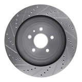 Dynamic Friction 2013-2019 Ford Flex Rear Right Drilled & Slotted Silver Brake Rotor by Dynamic Friction Company 631-54222R