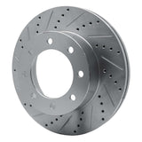 Dynamic Friction 2012-2025 Ford F-350 Super Duty 4WD Front Left Drilled & Slotted Silver Brake Rotor by Dynamic Friction Company 631-54223L