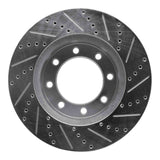 Dynamic Friction 2012-2025 Ford F-350 Super Duty 4WD Front Left Drilled & Slotted Silver Brake Rotor by Dynamic Friction Company 631-54223L