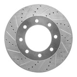 Dynamic Friction 2012-2025 Ford F-350 Super Duty 4WD Front Left Drilled & Slotted Silver Brake Rotor by Dynamic Friction Company 631-54223L