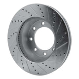 Dynamic Friction 2012-2025 Ford F-350 Super Duty 4WD Front Left Drilled & Slotted Silver Brake Rotor by Dynamic Friction Company 631-54223L