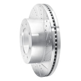 Dynamic Friction 2012-2025 Ford F-250 4WD (Super Duty) Front Right Drilled & Slotted Silver Brake Rotor by Dynamic Friction Company 631-54223R