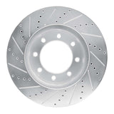 Dynamic Friction 2012-2025 Ford F-250 4WD (Super Duty) Front Right Drilled & Slotted Silver Brake Rotor by Dynamic Friction Company 631-54223R