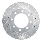 Dynamic Friction 2012-2025 Ford F-250 4WD (Super Duty) Front Right Drilled & Slotted Silver Brake Rotor by Dynamic Friction Company 631-54223R