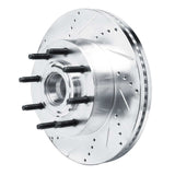 Dynamic Friction 2011-2025 Ford F-250 2WD (Super Duty) Front Left Drilled & Slotted Silver Brake Rotor by Dynamic Friction Company 631-54224L