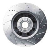 Dynamic Friction 2011-2025 Ford F-250 2WD (Super Duty) Front Left Drilled & Slotted Silver Brake Rotor by Dynamic Friction Company 631-54224L