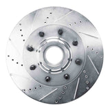 Dynamic Friction 2011-2025 Ford F-250 2WD (Super Duty) Front Left Drilled & Slotted Silver Brake Rotor by Dynamic Friction Company 631-54224L