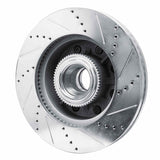 Dynamic Friction 2011-2025 Ford F-250 2WD (Super Duty) Front Left Drilled & Slotted Silver Brake Rotor by Dynamic Friction Company 631-54224L