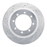 Dynamic Friction 2011-2022 Ford F-450 Super Duty Rear Left Drilled & Slotted Silver Brake Rotor by Dynamic Friction Company 631-54225L