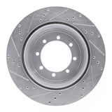 Dynamic Friction 2011-2022 Ford F-450 Super Duty Rear Right Drilled & Slotted Silver Brake Rotor by Dynamic Friction Company 631-54225R