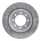 Dynamic Friction 2011-2022 Ford F-250 4WD (Super Duty) Rear Left Drilled & Slotted Silver Brake Rotor by Dynamic Friction Company 631-54227L