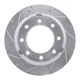 Dynamic Friction 2011-2022 Ford F-250 4WD (Super Duty) Rear Left Drilled & Slotted Silver Brake Rotor by Dynamic Friction Company 631-54227L