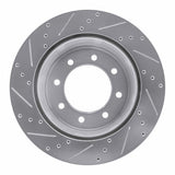 Dynamic Friction 2011-2022 Ford F-350 Super Duty 4WD Rear Right Drilled & Slotted Silver Brake Rotor by Dynamic Friction Company 631-54227R