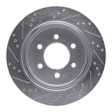 Dynamic Friction 2015-2017 Ford F-150 4WD Rear Right Drilled & Slotted Silver Brake Rotor by Dynamic Friction Company 631-54231R