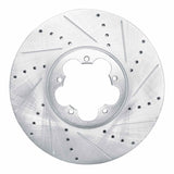 Dynamic Friction 2014-2019 Ford Transit-350/SRW Front Right Drilled & Slotted Silver Brake Rotor by Dynamic Friction Company 631-54232R